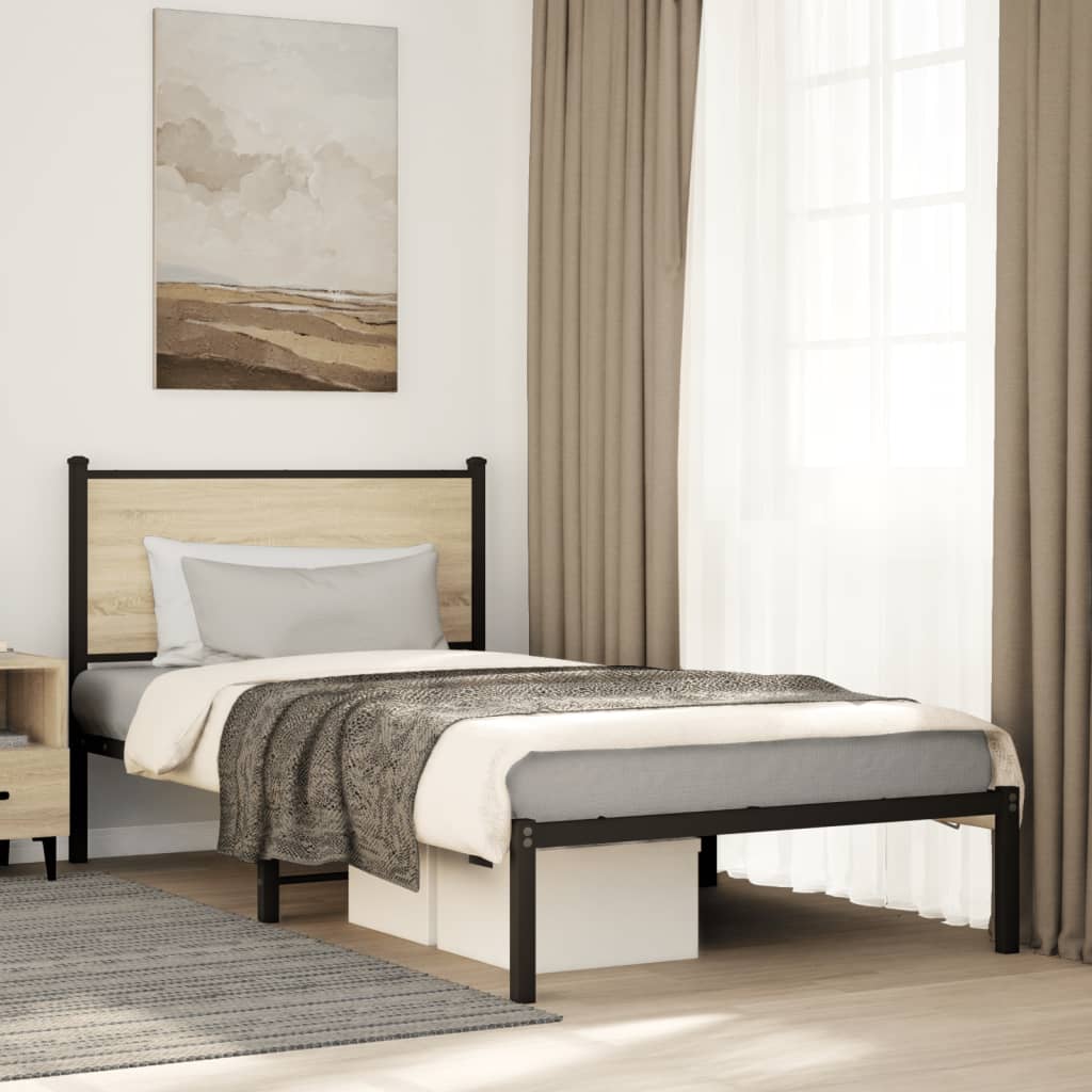 Sengeramme Uden Madras Metal Sonoma-Eg - med hovedgærde / 107 x 203 cm