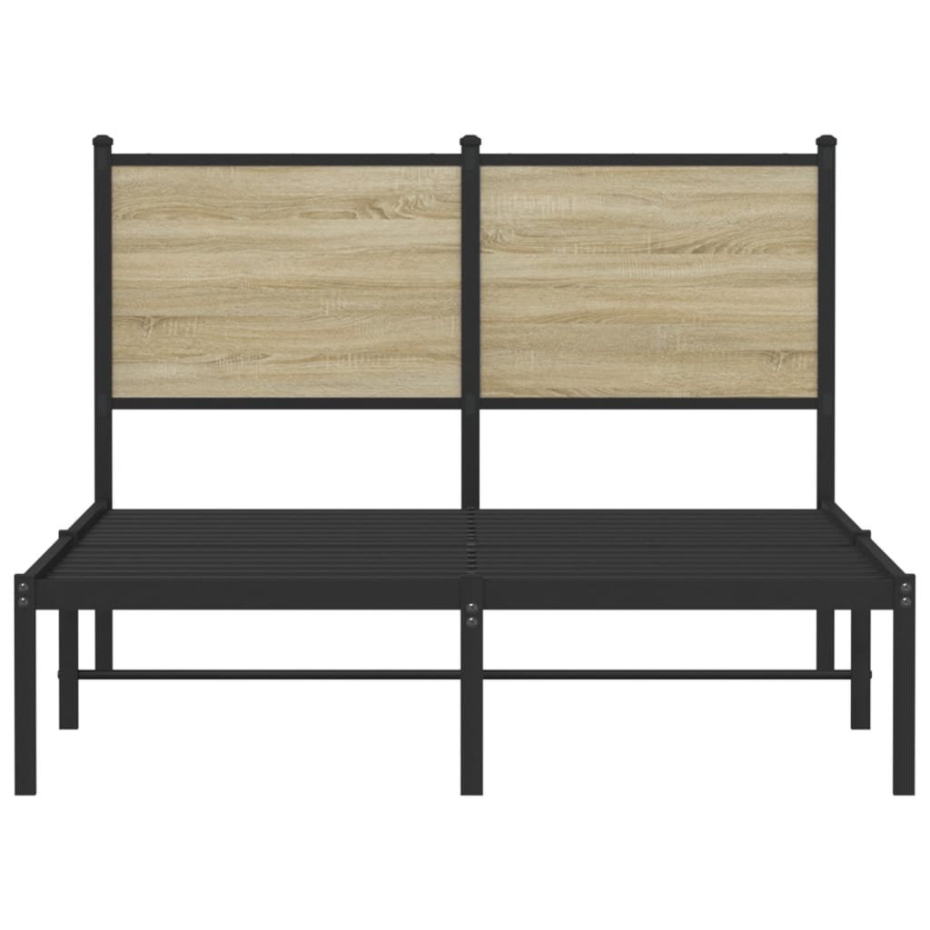vidaXL Bedframe zonder matras metaal sonoma eikenkleurig 120x200 cm, foto 4