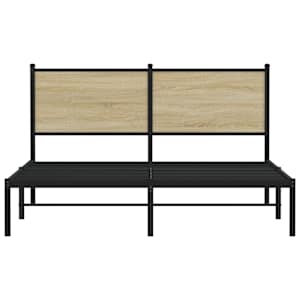 Kovový rám postele bez matrace dub sonoma 137x190 cm - obrázek 5