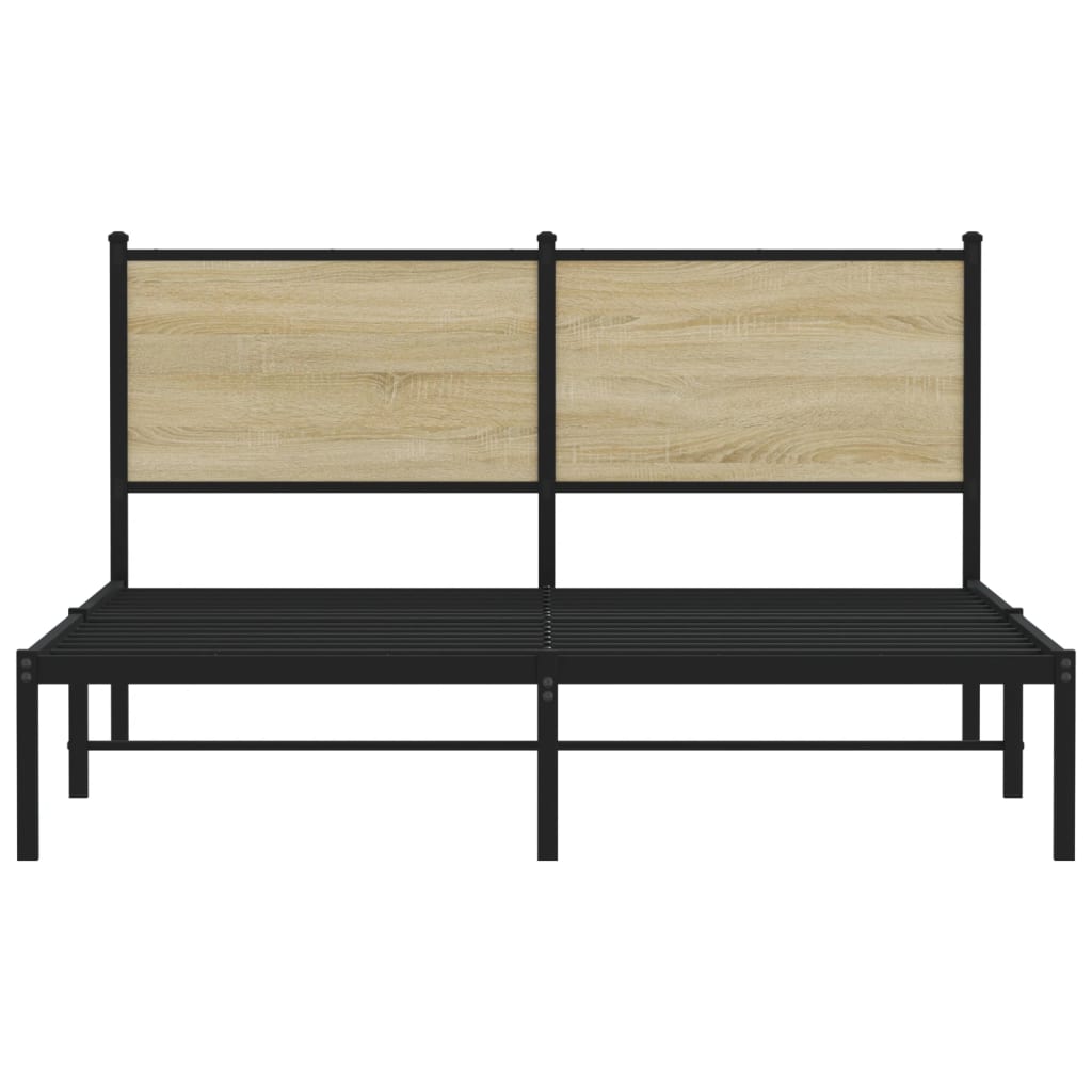 vidaXL Bedframe zonder matras metaal sonoma eikenkleurig 140x200 cm, foto 4