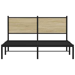 Kovový rám postele bez matrace dub sonoma 140 x 200 cm - obrázek 5