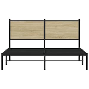 Kovový rám postele bez matrace dub sonoma 150 x 200 cm - obrázek 5