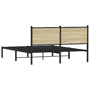 Kovový rám postele bez matrace dub sonoma 150 x 200 cm - obrázek 7