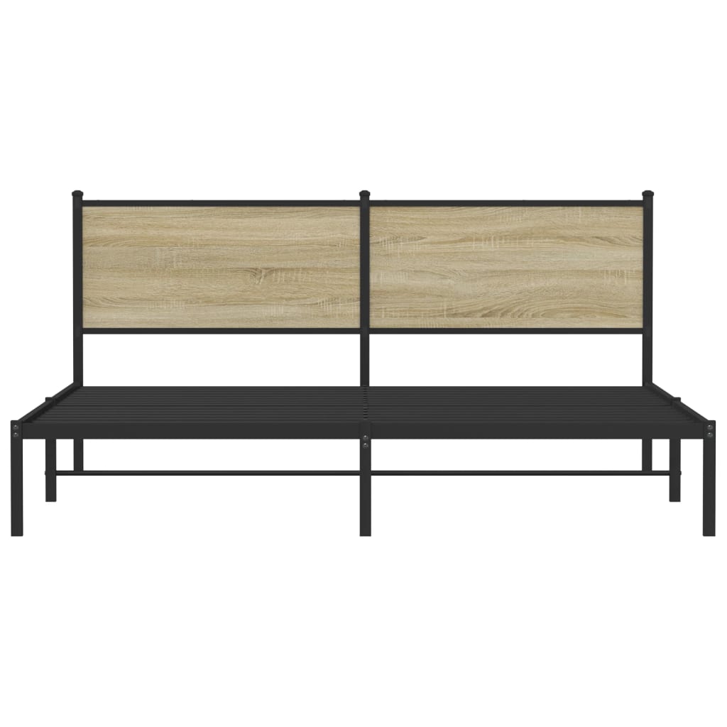 vidaXL Bedframe zonder matras metaal sonoma eikenkleurig 160x200 cm, foto 4