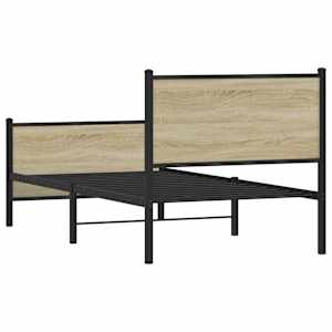Kovový rám postele bez matrace dub sonoma 75 x 190 cm - obrázek 7