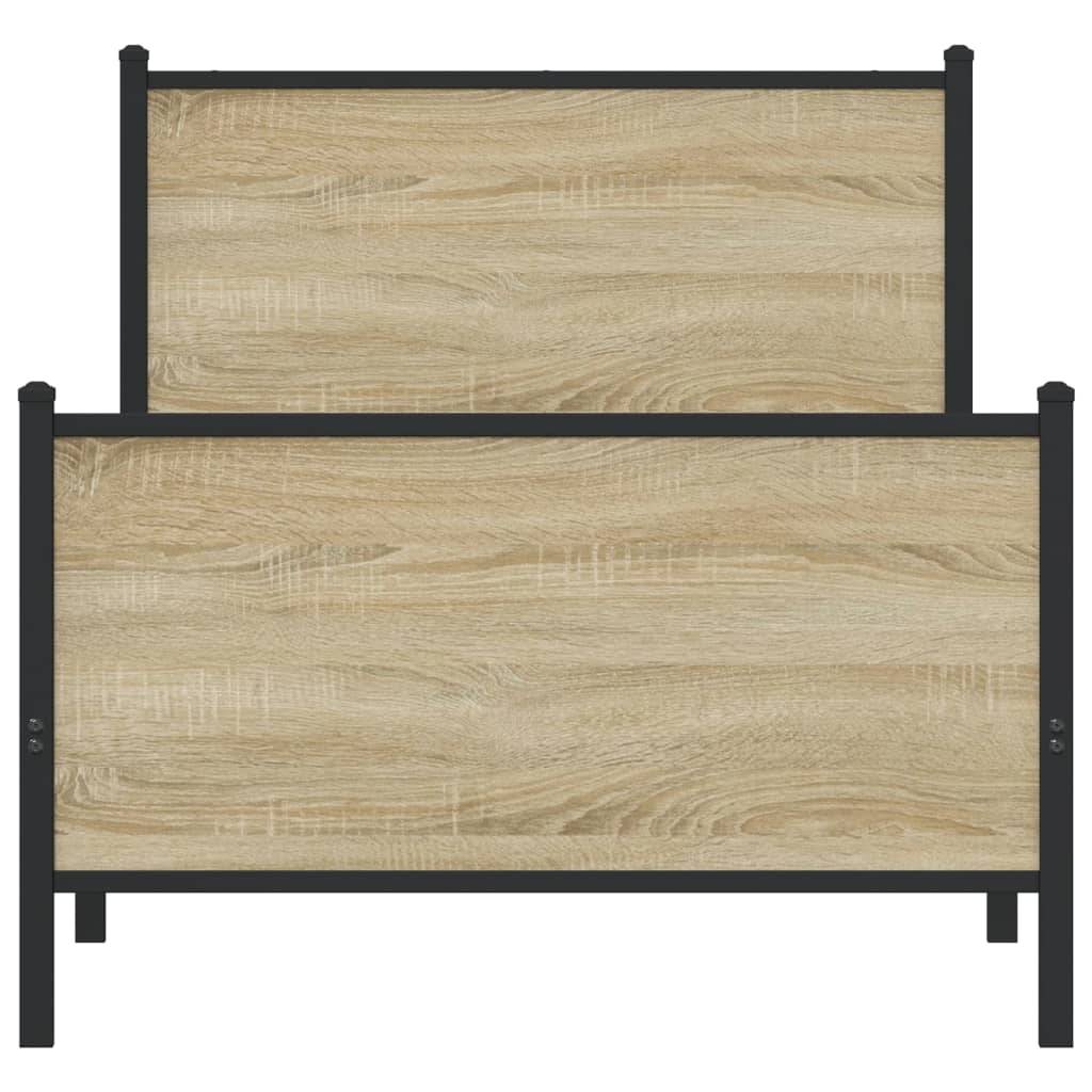 vidaXL Bedframe zonder matras metaal sonoma eikenkleurig 80x200 cm, foto 4