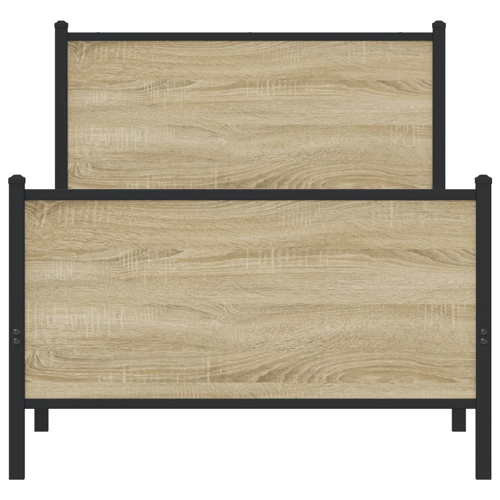 vidaXL Bedframe zonder matras metaal sonoma eikenkleurig 90x190 cm, foto 4