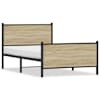 vidaXL metallist voodiraam ilma madratsita Sonoma tamm 100x190 cm