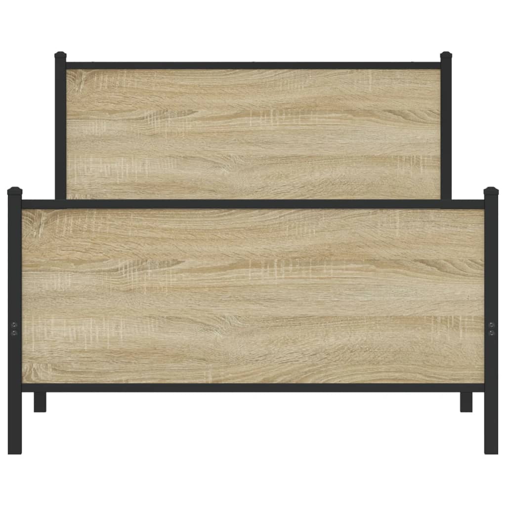 vidaXL Bedframe zonder matras metaal sonoma eikenkleurig 100x190 cm, foto 4
