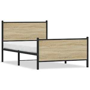 Kovový rám postele bez matrace dub sonoma 107 x 203 cm - obrázek 2