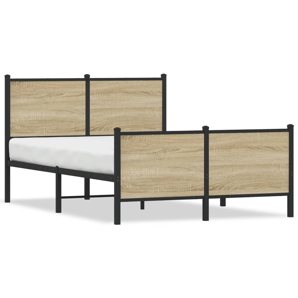vidaXL Bedframe zonder matras metaal sonoma eikenkleurig 120x190 cm, foto 3