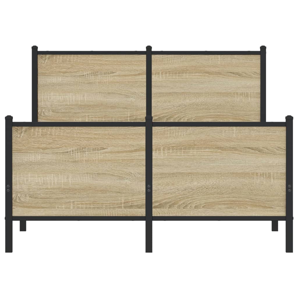 vidaXL Bedframe zonder matras metaal sonoma eikenkleurig 120x190 cm, foto 4