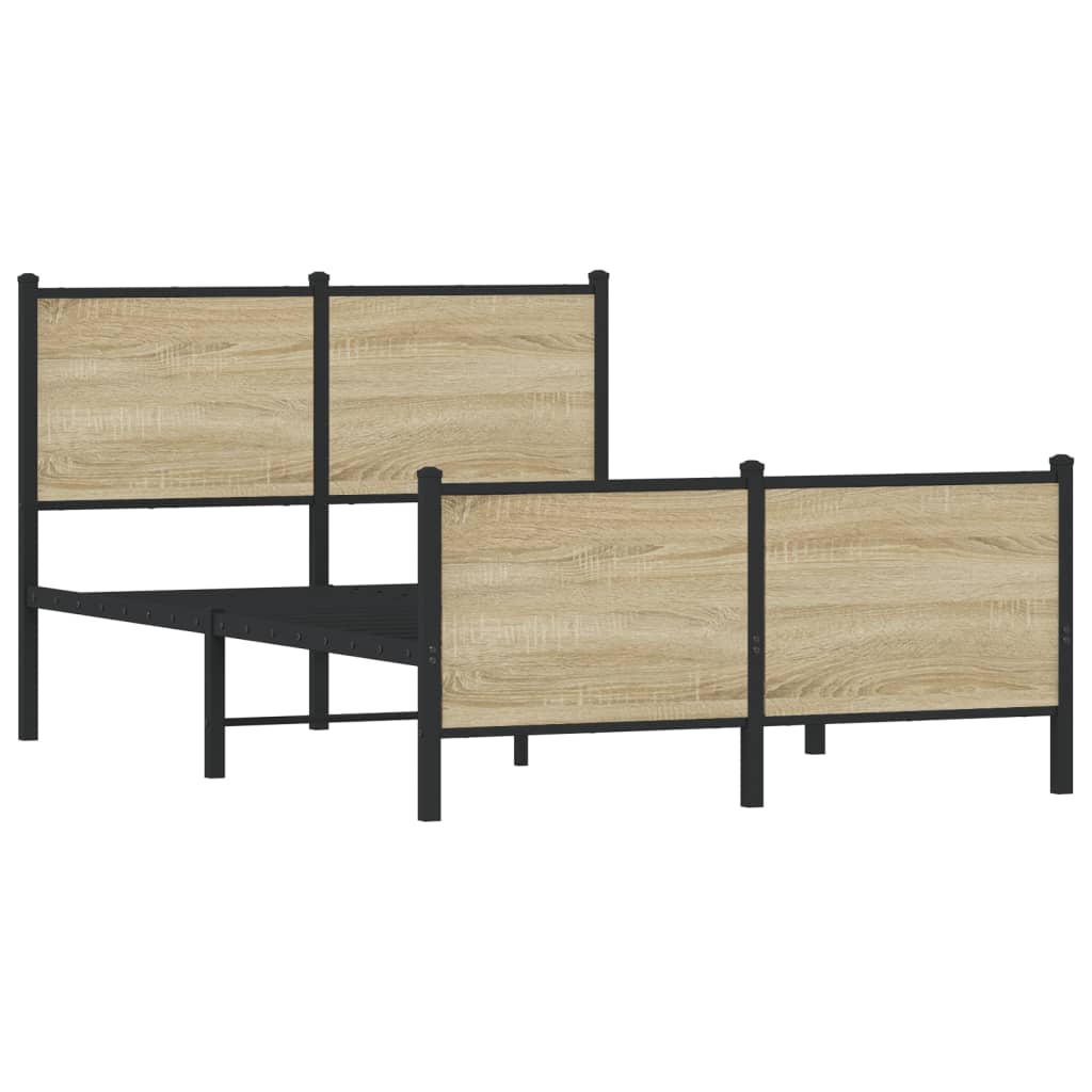 vidaXL Bedframe zonder matras metaal sonoma eikenkleurig 120x200 cm afbeelding