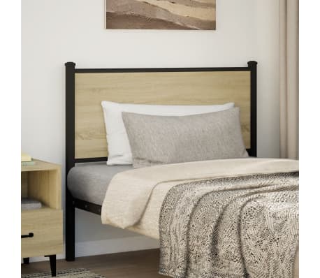 vidaXL Kopfteil Sonoma-Eiche 107 cm Holzwerkstoff und Stahl