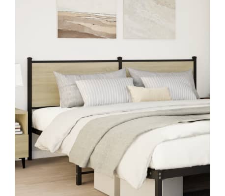 vidaXL T&ecirc;te de lit sonoma 180 cm bois d'ing&eacute;nierie et acier
