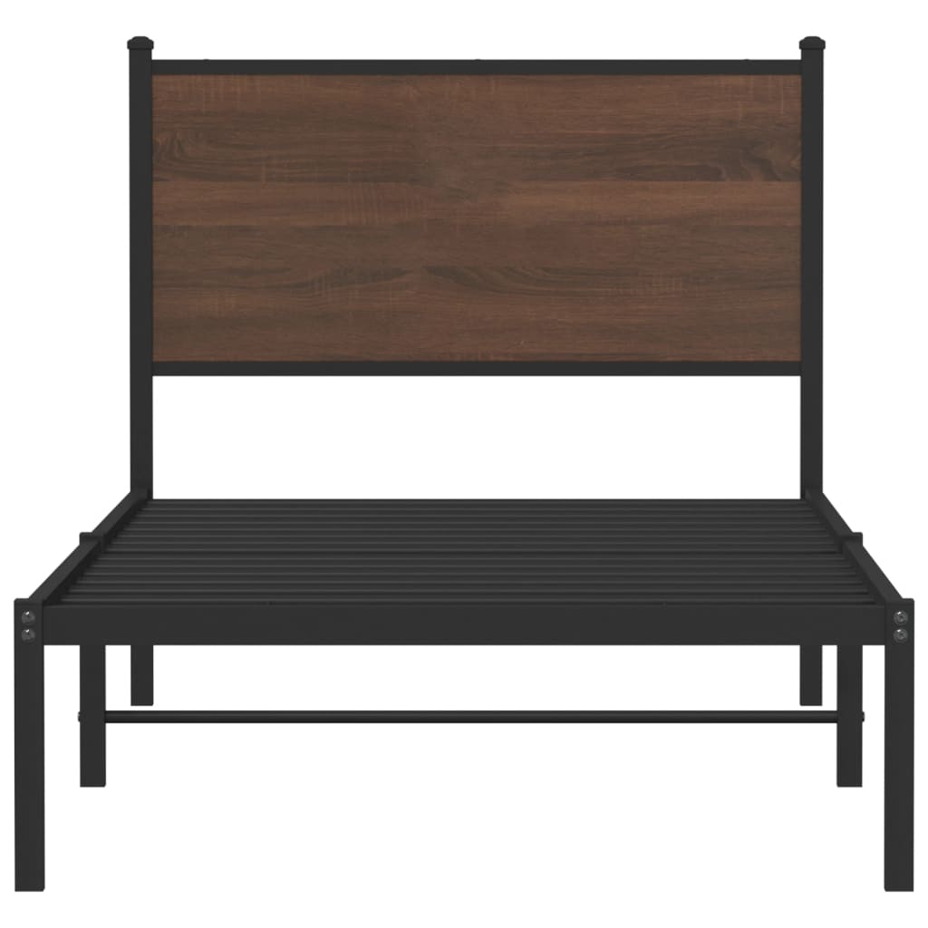 vidaXL Bedframe zonder matras metaal bruin eikenkleurig 90x190 cm, foto 4