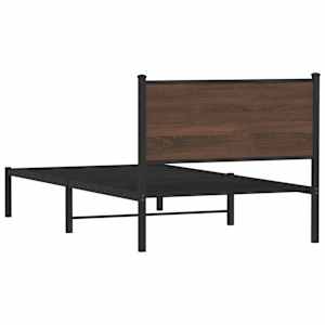 Kovový rám postele bez matrace hnědý dub 107 x 203 cm - obrázek 7