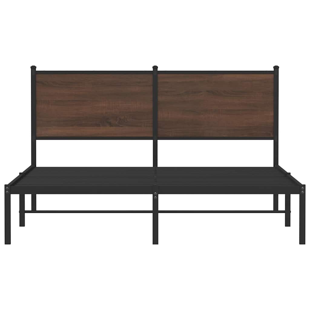 vidaXL Bedframe zonder matras metaal bruin eikenkleurig 137x190 cm, foto 4