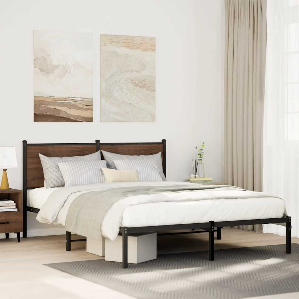Sengeramme Uden Madras Etræ Brun Eg - med hovedgærde / 137 x 190 cm