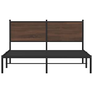 Kovový rám postele bez matrace hnědý dub 140 x 190 cm - obrázek 5