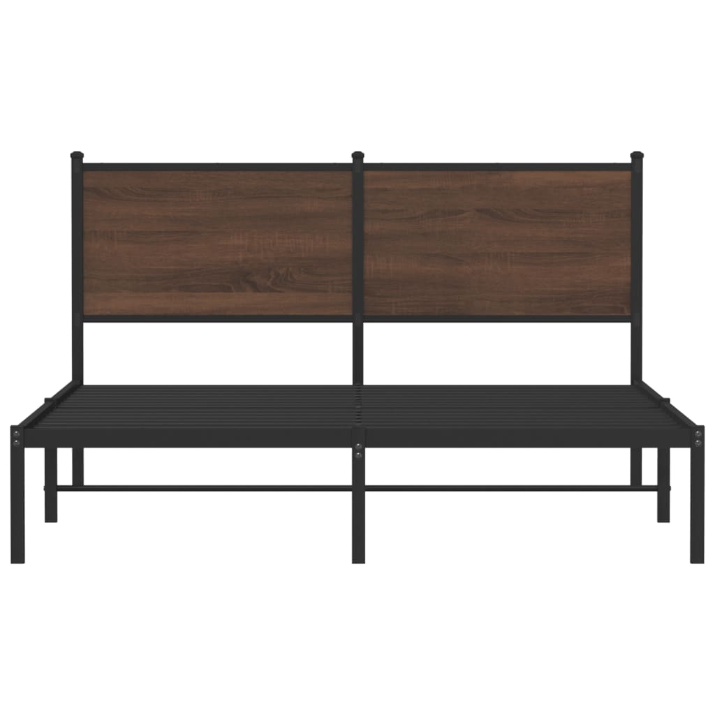vidaXL Bedframe zonder matras metaal bruin eikenkleurig 140x200 cm, foto 4