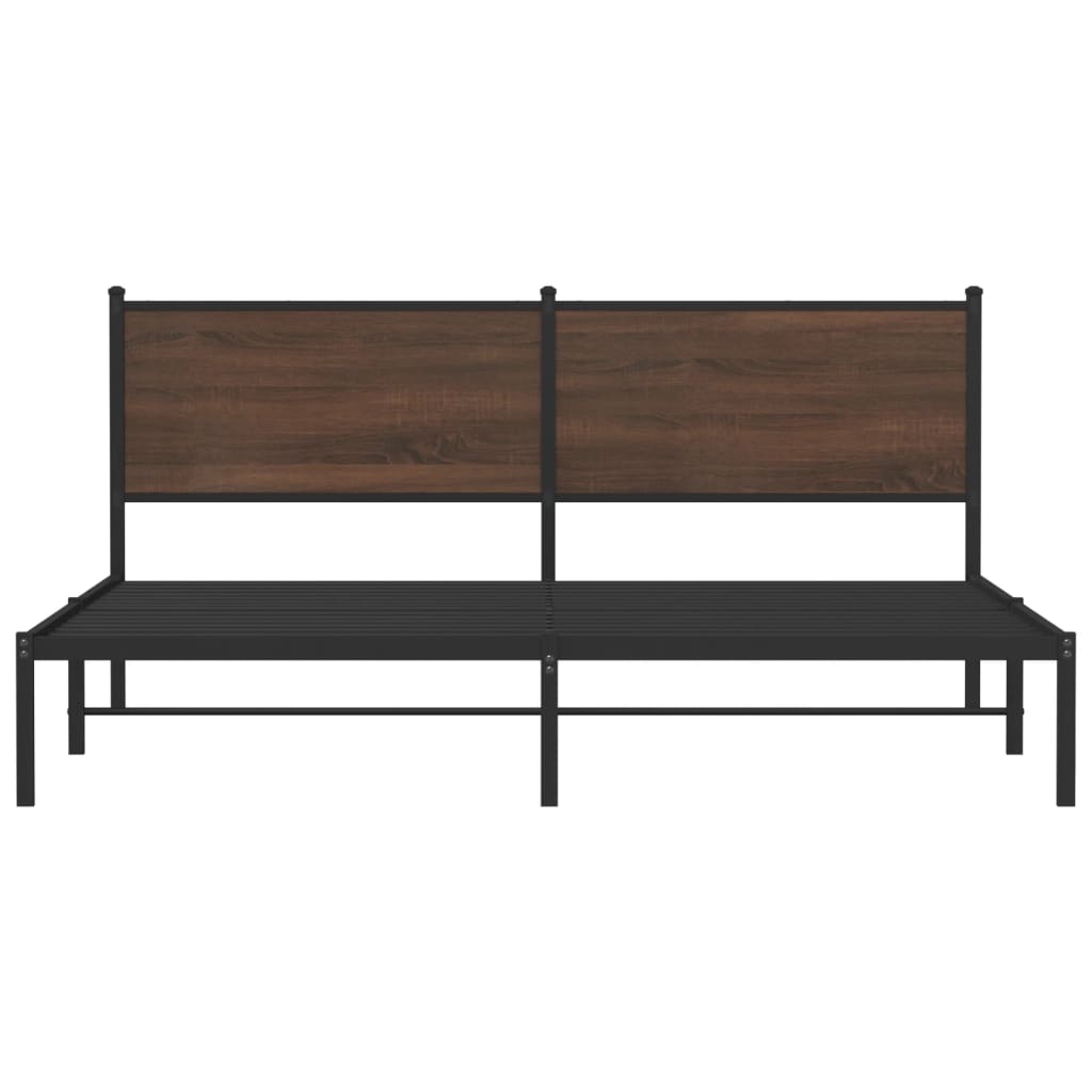 vidaXL Bedframe zonder matras metaal bruin eikenkleurig 160x200 cm, foto 4