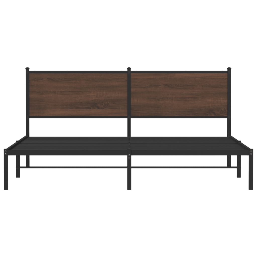 vidaXL Bedframe zonder matras metaal bruin eikenkleur 183x213 cm, foto 4