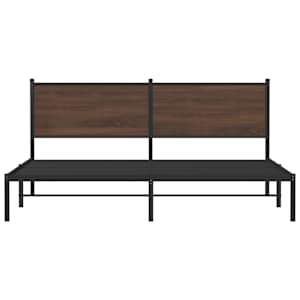 Kovový rám postele bez matrace hnědý dub 183 x 213 cm - obrázek 5