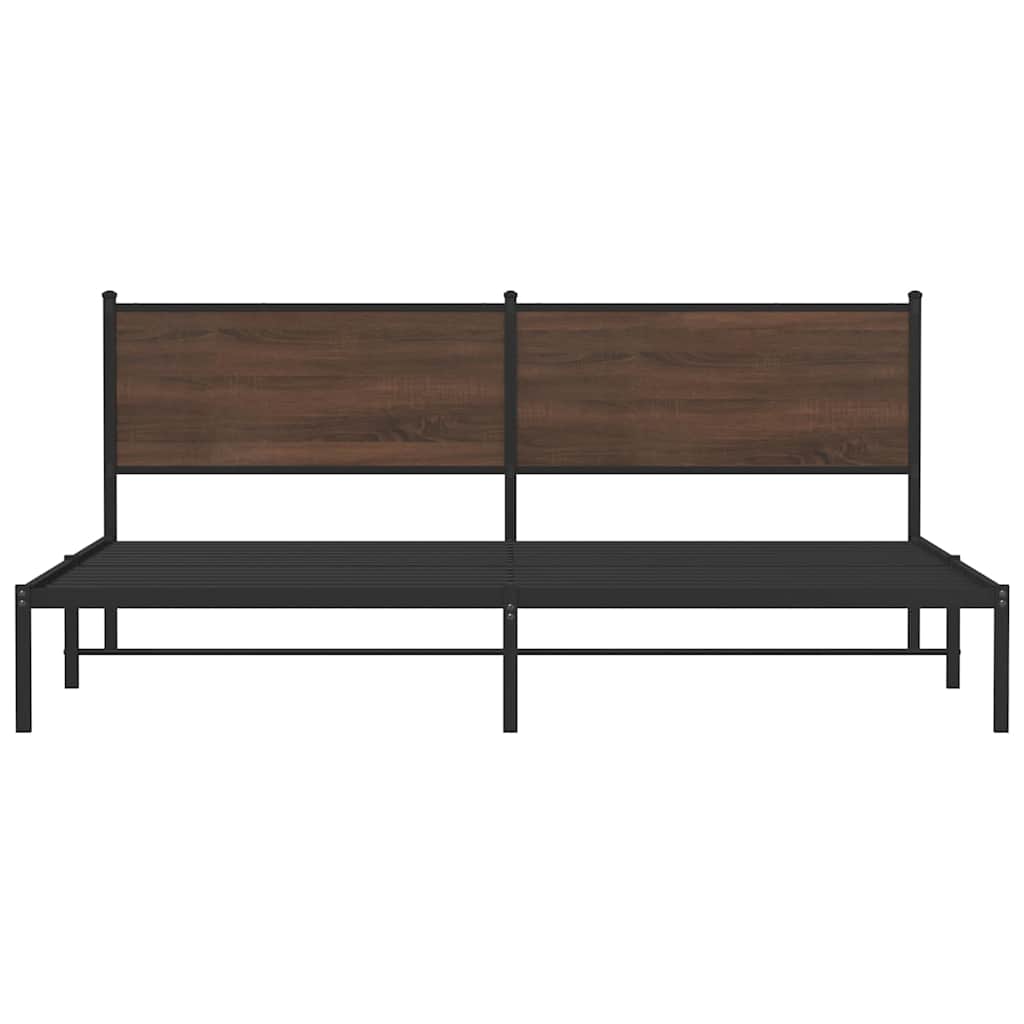 vidaXL Bedframe zonder matras metaal bruin eikenkleur 193x203 cm, foto 4