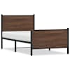 vidaXL Metallist voodiraam ilma madratsita Pruun tamm 100x190 cm