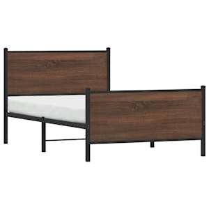 Kovový rám postele bez matrace hnědý dub 107 x 203 cm - obrázek 4