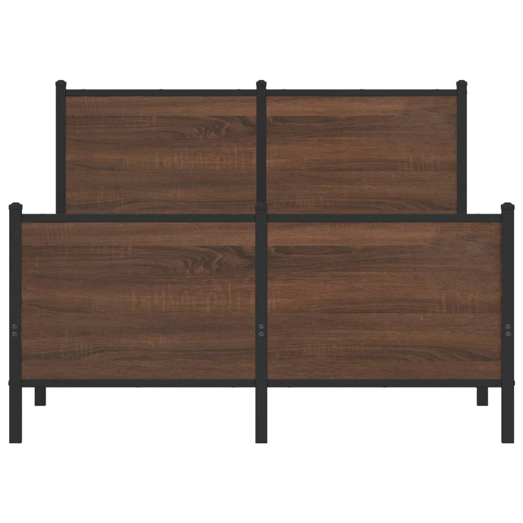 vidaXL Bedframe zonder matras metaal bruin eikenkleurig 137x190 cm, foto 4