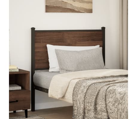 vidaXL Čelo postele hněd&yacute; dub 80 cm kompozitn&iacute; dřevo a ocel