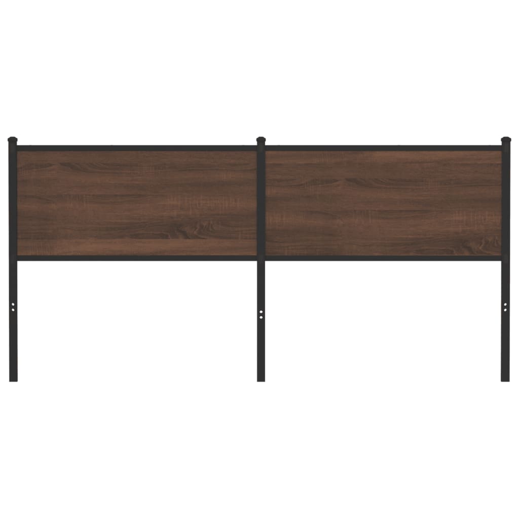 vidaXL Vervangend hoofdbord 160 cm bewerkt hout en staal bruin eikenkleurig, foto 2