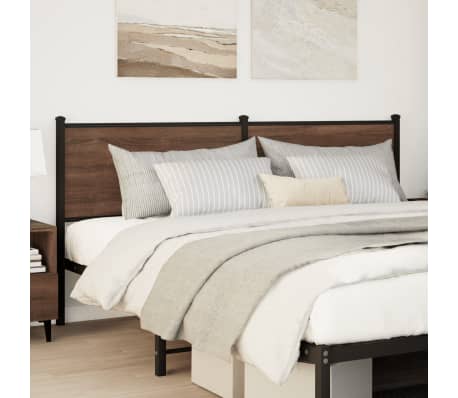 vidaXL Hodegavl brun eik 160 cm konstruert tre og st&aring;l