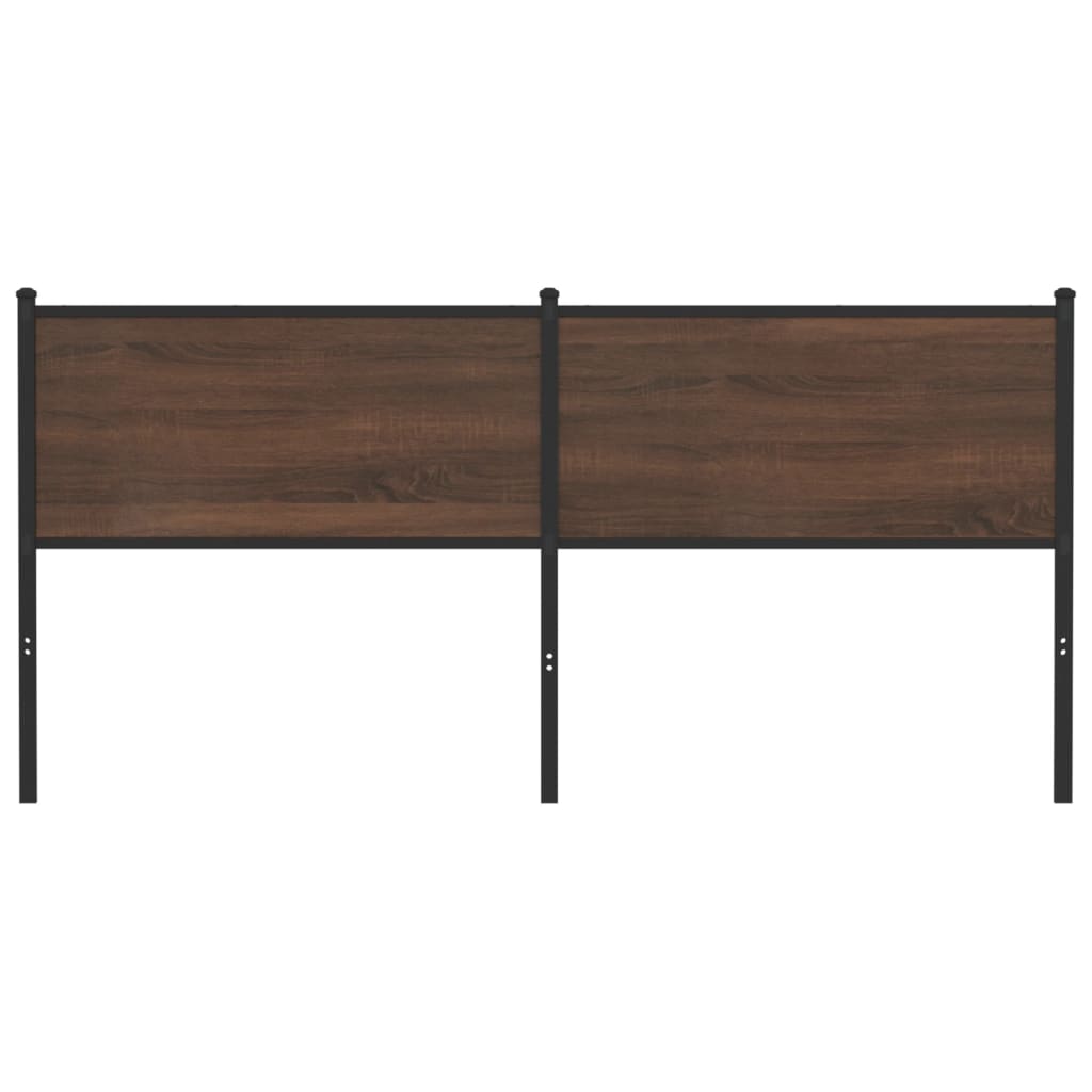 vidaXL Vervangend hoofdbord 180 cm bewerkt hout en staal bruin eikenkleurig, foto 2
