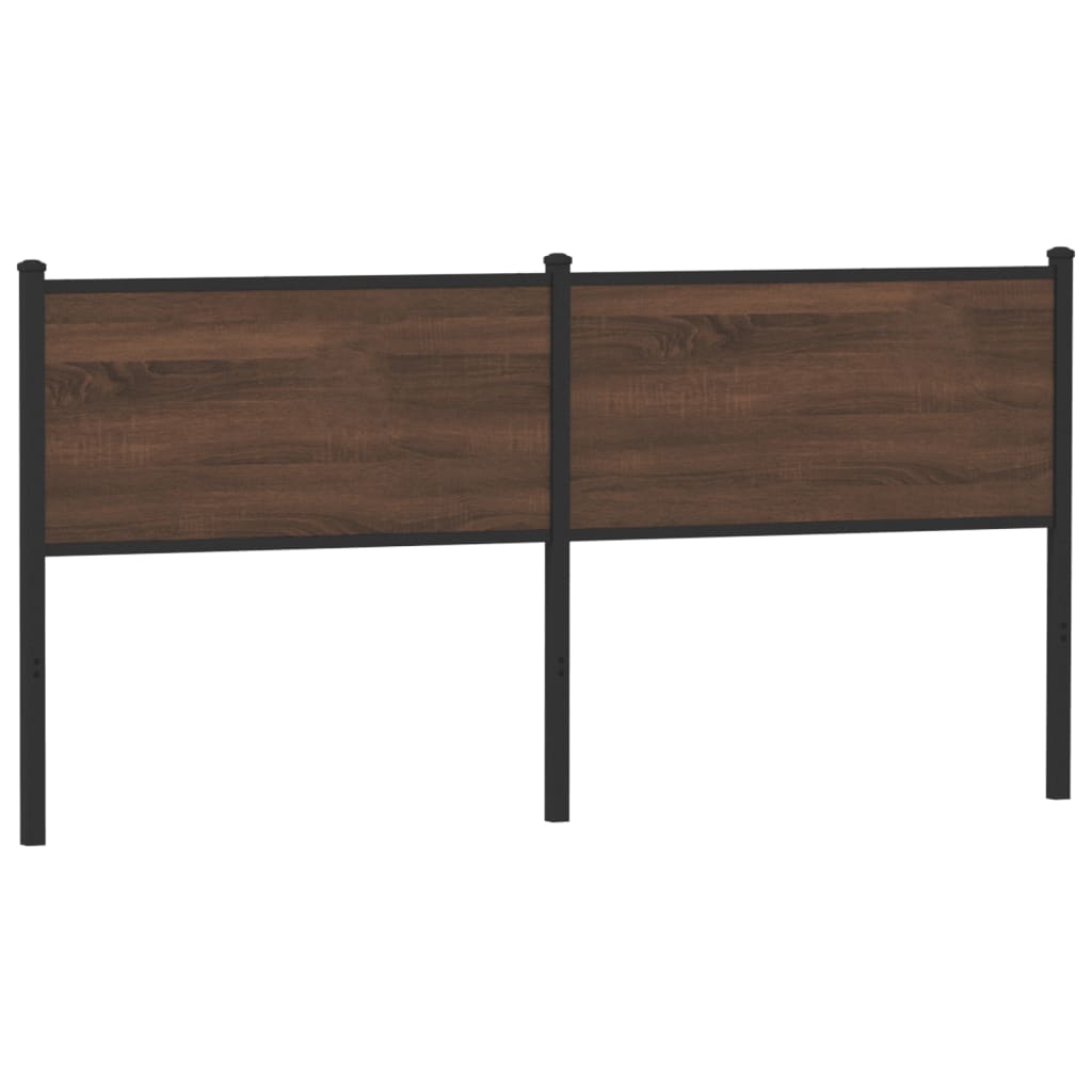 vidaXL Vervangend hoofdbord 180 cm bewerkt hout en staal bruin eikenkleurig, foto 4