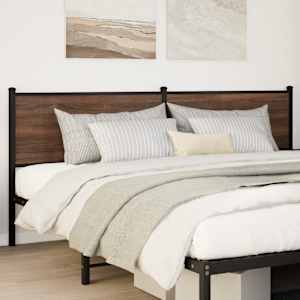 vidaXL Headboard Brown Oak 200 cm Engineered Wood and Steel
