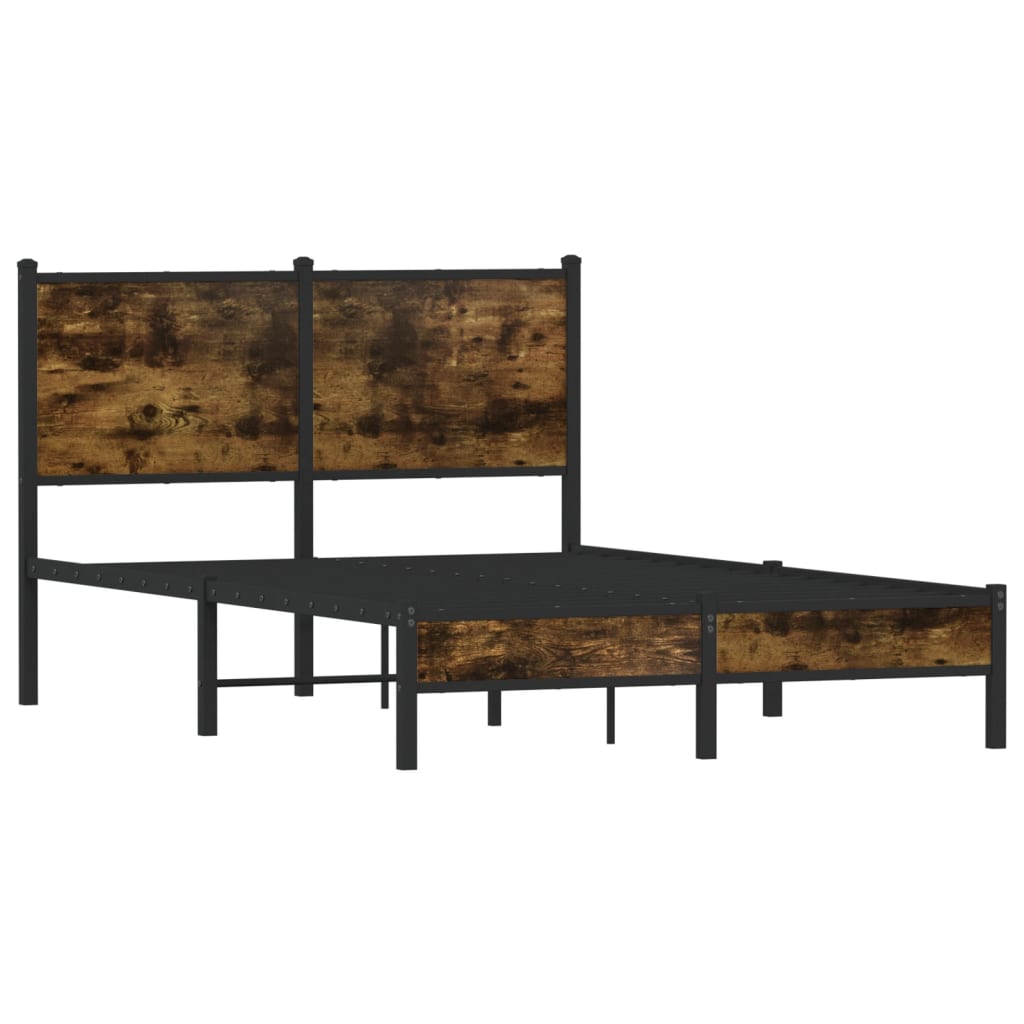 vidaXL Bedframe zonder matras metaal gerookt eikenkleurig 120x190 cm afbeelding