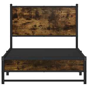 Kovový rám postele bez matrace kouřový dub 75 x 190 cm - obrázek 5