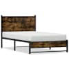vidaXL metallist voodiraam ilma madratsita suitsutatud tamm 107x203 cm