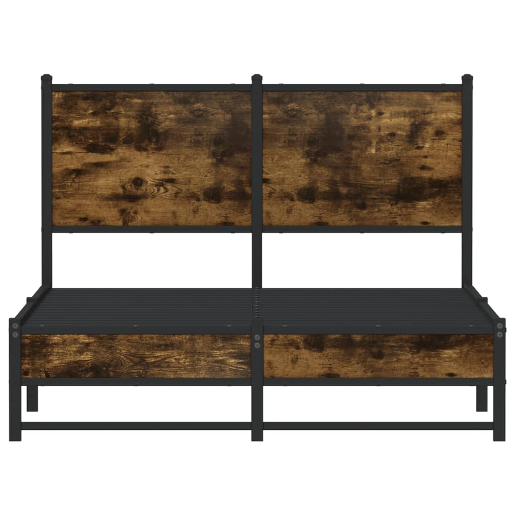vidaXL Bedframe zonder matras metaal gerookt eikenkleurig 120x190 cm, foto 4