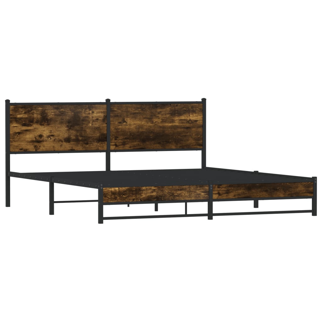 vidaXL Bedframe zonder matras metaal gerookt eikenkleurig 160x200 cm afbeelding