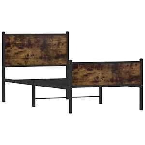 Kovový rám postele bez matrace kouřový dub 75 x 190 cm - obrázek 3