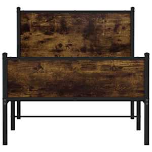 Kovový rám postele bez matrace kouřový dub 75 x 190 cm - obrázek 5