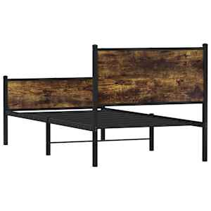 Kovový rám postele bez matrace kouřový dub 75 x 190 cm - obrázek 7