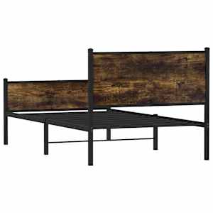 Kovový rám postele bez matrace kouřový dub 107 x 203 cm - obrázek 7