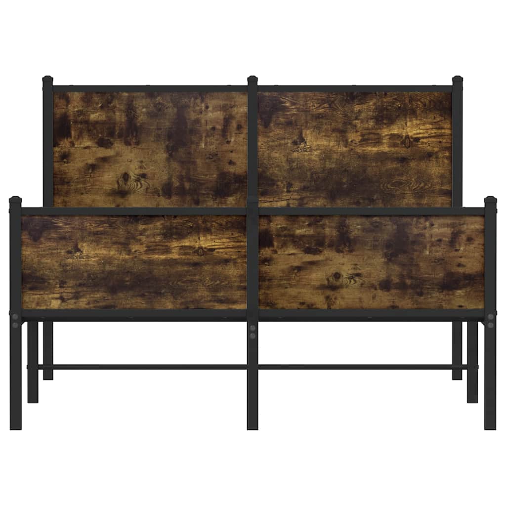 vidaXL Bedframe zonder matras metaal gerookt eikenkleurig 120x190 cm, foto 4