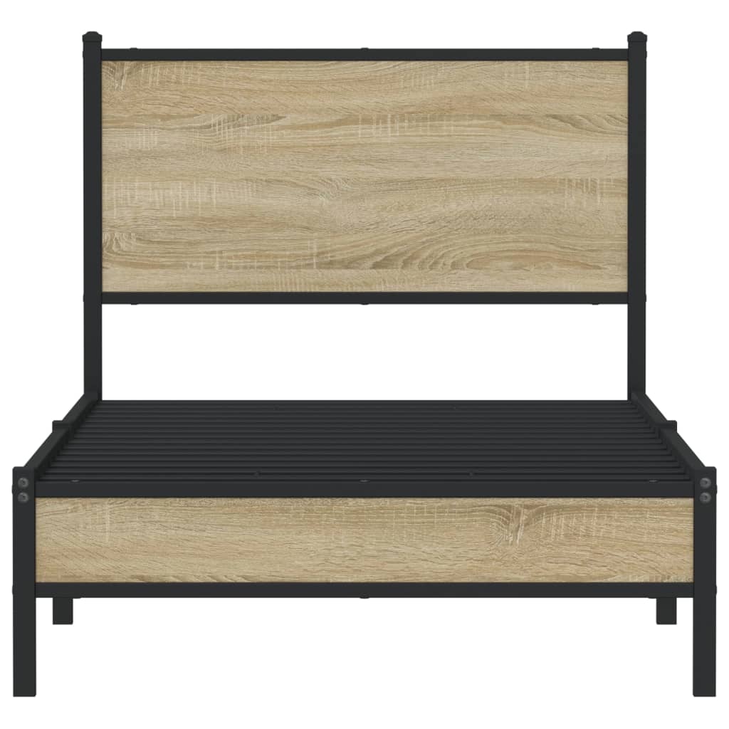 vidaXL Bedframe zonder matras metaal sonoma eikenkleurig 80x200 cm, foto 4
