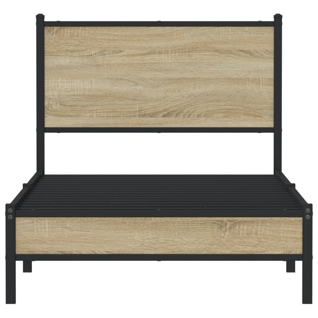 vidaXL Bedframe zonder matras metaal sonoma eikenkleurig 90x200 cm, foto 4